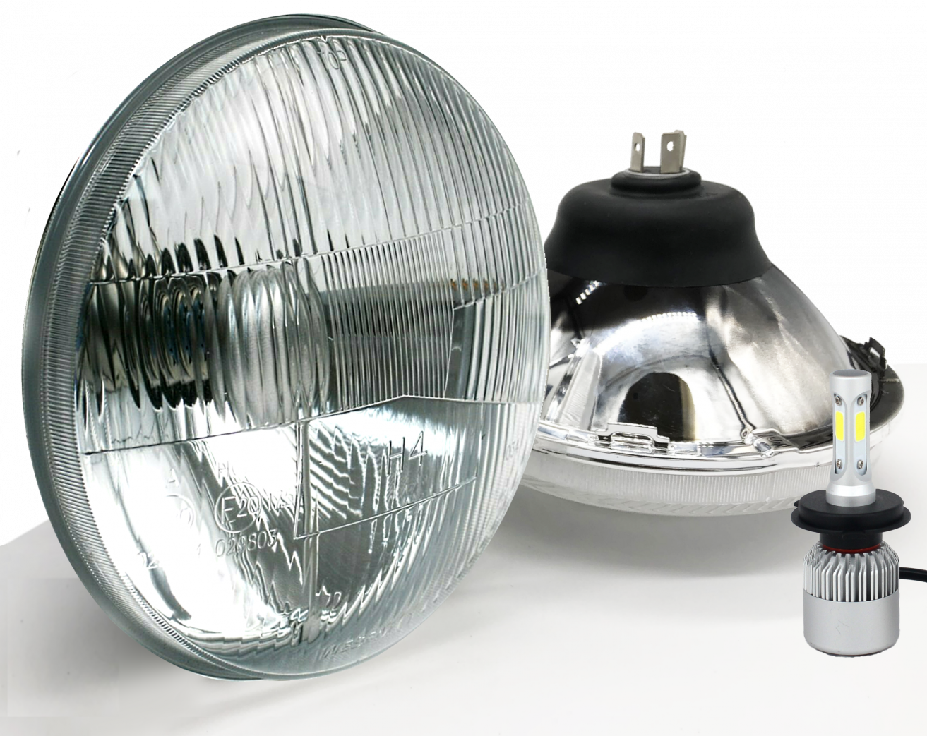 BOLT 7inch Classic LED Headlights with Green Mood Lights