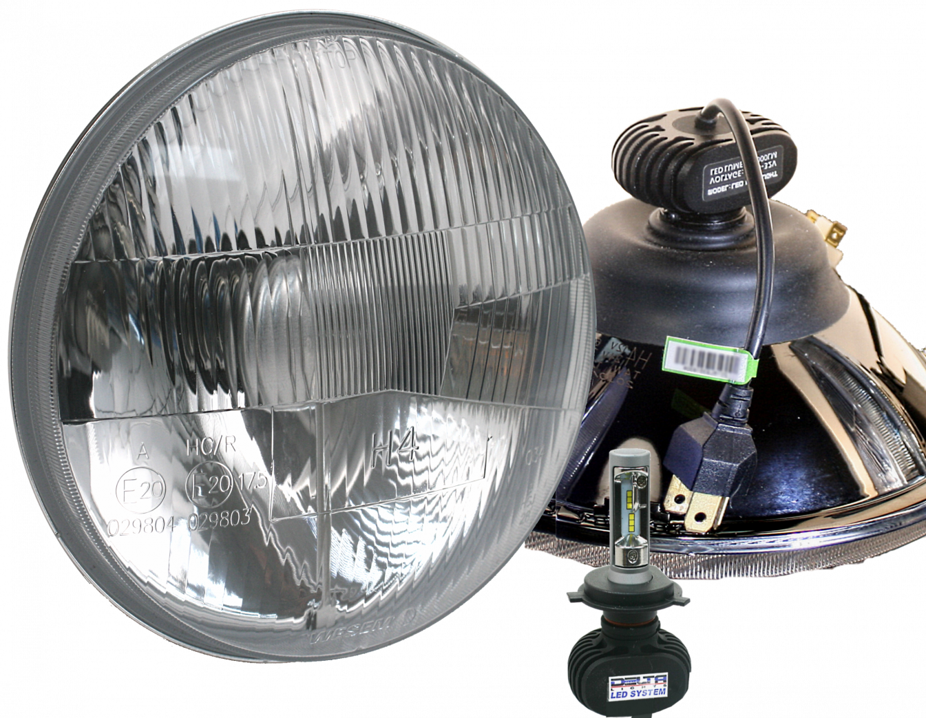 Classic 7 inch LED Headlight Kit with HALOS & Blinkers