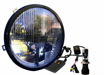 Jeep JK Quad-Bar Armored HID Headlight Set with Halogen City Lights