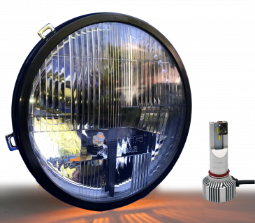 JEEP JK Quad-Bar™ Armored LED Headlight Set with Amber LED City Lights. (PAIR)