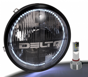 Quad-Bar Armored Switchback Halo LED Headlights with LED Blinkers