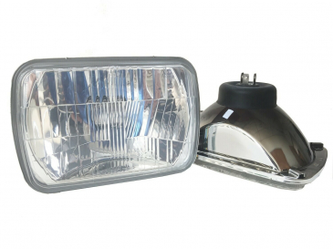 thumbnail image 2 of Glass 7x6 H4 Headlight Conversion – Clear Lens, H6054 Replacement For XJ Cherokee – V-Spec (Pair) 2 of 6