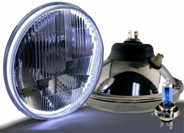 Universal 7-inch Xenon Headlight Kit with Halos & Blinkers
