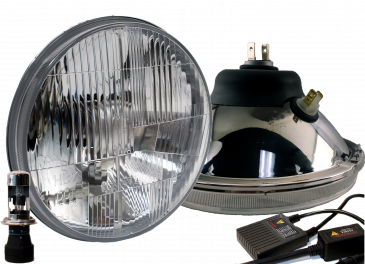 Hummer 7" Hi-Lo HID Headlight Set With City Lights For 9007 Type Harness (PAIR)