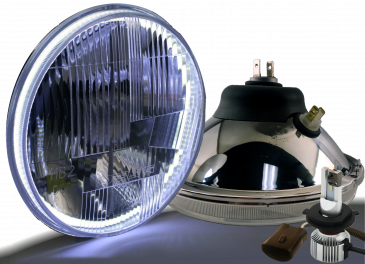 DOT 7" 9007 HALO LED Headlight Kit with LED Blinkers