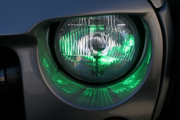 green headlights