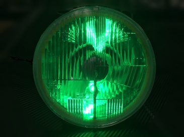 7 Inch  LED HEADLIGHTS W  MOOD LIGHT GREEN