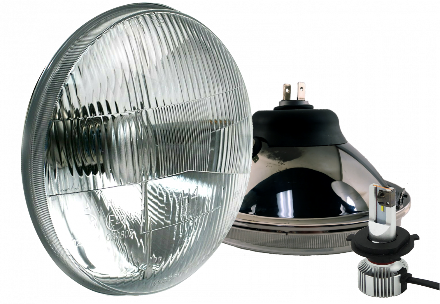 Classic 7 Hi Lo LED Headlights PAIR 