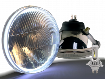 Classic 7" Switchback Halo LED Headlight Kit with LED DRL City Light