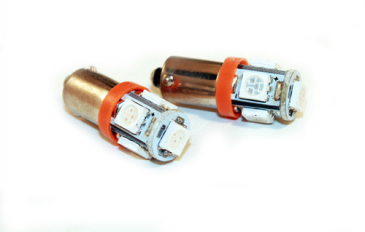 HIGH OUTPUT 5-SMD LED BULBS -AMBER (BA9S)