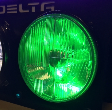 Quad-Bar Armored LED Headlights With Green LED DRL