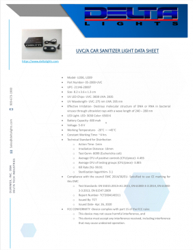 DELTA UVC Light -Car Sanitizer
